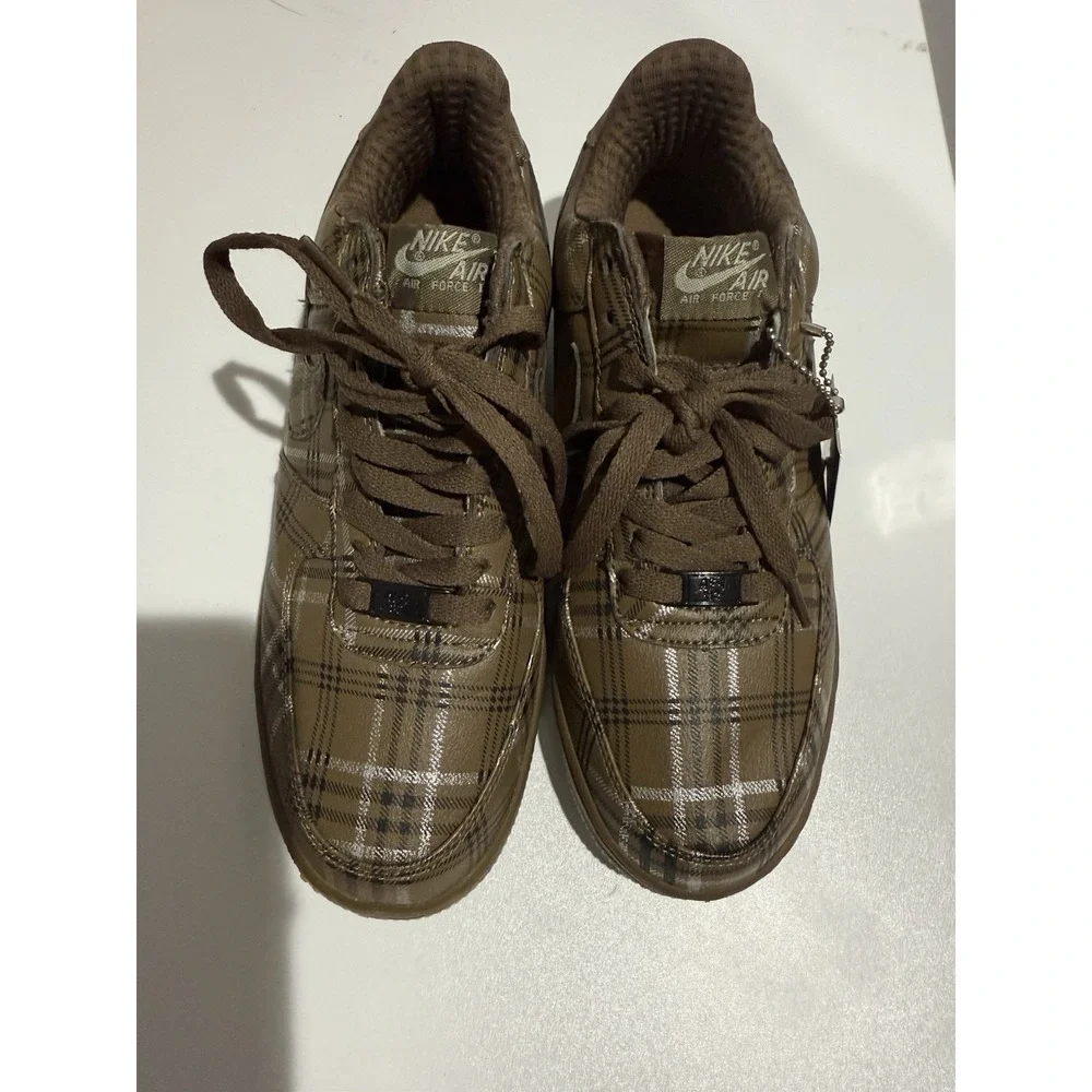 Nike‎ Air Force 1 Low Plaid Brand Brown NEW RARE Sz 7